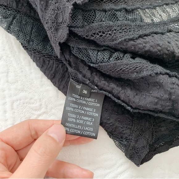 ISABEL MARANT Quena Ruffle Embroidered Long Sleeve  Lace Blouse - Picture 8 of 9